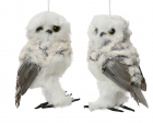 Ornament brad Owl Artificial Fur Feathers doua modele