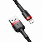 Cablu de date Cafule USB Lightning 50cm Negru Rosu