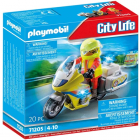 Set de Constructie Playmobil Motocicleta Galbena Cu Lumini