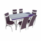 Set masa extensibila cu 6 scaune Arta Table Lavanda pal melaminat piel