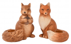 Suport lumanare Terracotta Fox Squirrel Brown doua modele
