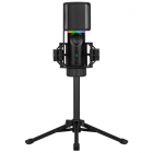 Microfon MIC Streaming RGB Trepied Negru