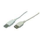 Cablu USB 2 0 prelungitor M T grey 2 00m Logilink CU0010
