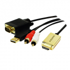 Adaptor Logilink HDMI VGA audio T T alimentare USB lungime cablu 2m CV
