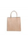 Geanta tote din piele cu bareta detasabila - Maro taupe deschis