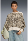 Bluza supradimensionata cu animal print - Maro inchis/Bej deschis