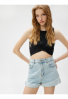 Top crop striat cu fronseu - Negru
