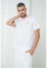 Tricou de bumbac cu logo - Alb optic
