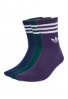 Set de 3 perechi de sosete lungi unisex cu detaliu logo - Violet/Verde englez/Bleumarin