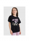 Tricou fete JRSS25TTSHF2644-20S - 4F - Bumbac - Negru