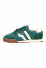 Pantofi sport din piele intoarsa si textil cu logo Baylle - Alb murdar/Verde persan