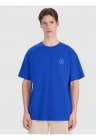 Tricou barbati croiala supradimensionata - 100% bumbac - albastru