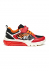 Pantofi sport cu model si LED-uri - Negru/Portocaliu/Rosu vermillion