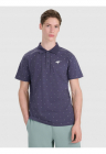 Tricou polo barbati gri - 100% bumbac - croiala regulata - imprimeu integral