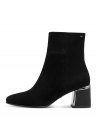 Ghete de piele intoarsa cu toc - Negru