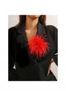 Brosa tip floare din pene - rosie - Agnes C22