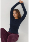 Bluza dama - croiala slim fit - tricot - bleumarin