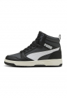 Pantofi sport Rebound V6 mid-cut din piele ecologica - Alb/Negru/Gri inchis