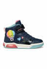 Pantofi sport cu velcro si LED-uri - Albastru inchis/Roz