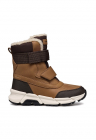Cizme mid-calf cu velcro Flexyper Plus ABX - Maro inchis/Maro cognac