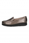 Pantofi loafer de piele cu talpa wedge si aspect texturat