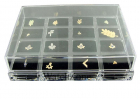 Cutie inele 16 spatii din material acrilic transparent