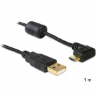 Cablu Delock USB A tata la USB micro B tata in unghi de 90 grade stang