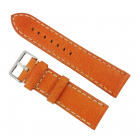 Curea ceas piele veritabila orange cusatura alba 22mm 24mm WZ2855