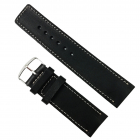 Curea de ceas din piele naturala HandMade Neagra XL 28mm WZ2918