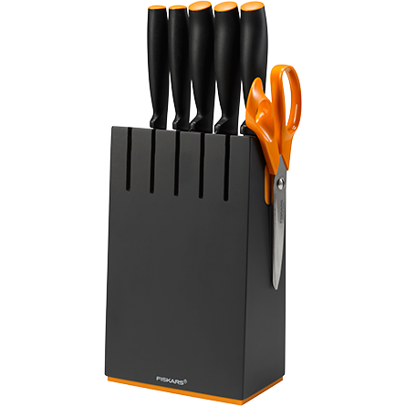 Bloc de lemn cu 5 cutite, negru