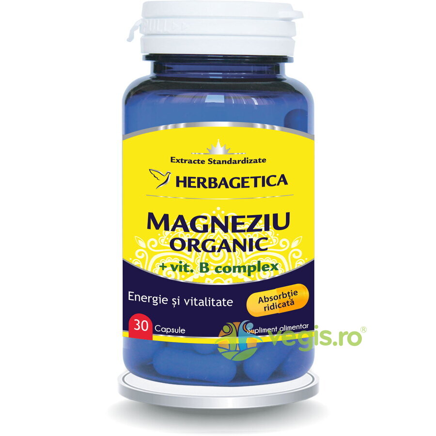 Magneziu Organic cu B-Complex 30cps