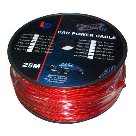 CABLU PUTERE CU 8GA (6.7MM/8.31MM2) 25M ROSU