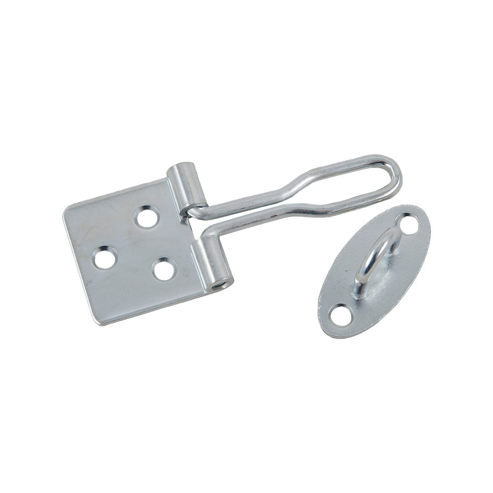 Zavor cu inel pentru lacat, otel zincat alb, L 110 mm