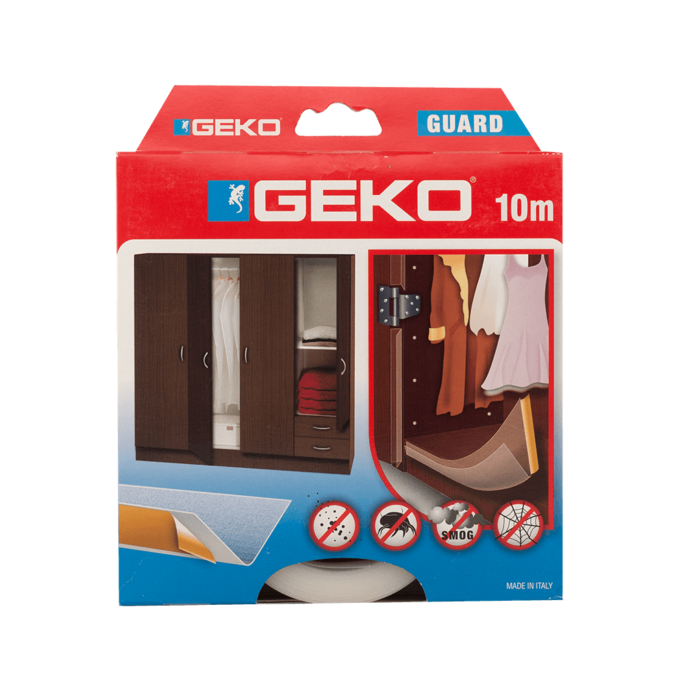 Garnitura adeziva pentru mobila Geko Guard, transparent, 10 mm