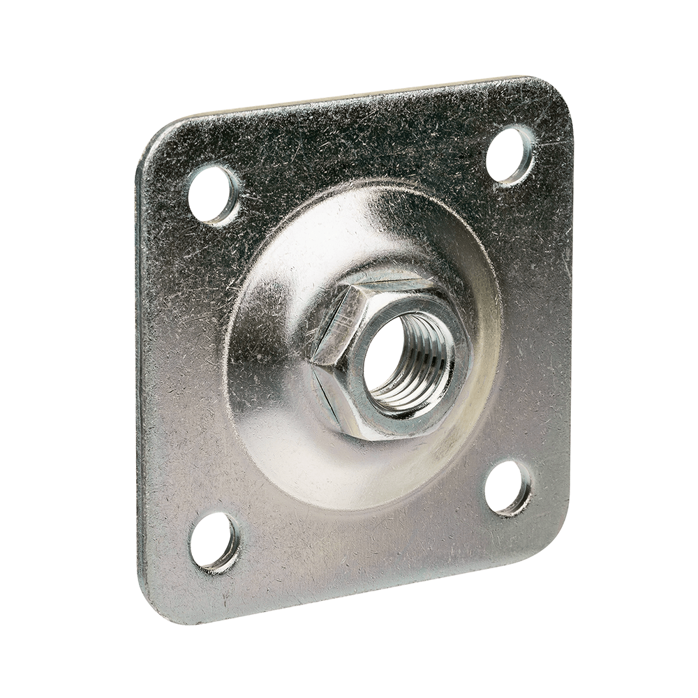 Placa cu piulita galvanizata Polbram, otel, argintiu, 80 x 80 mm