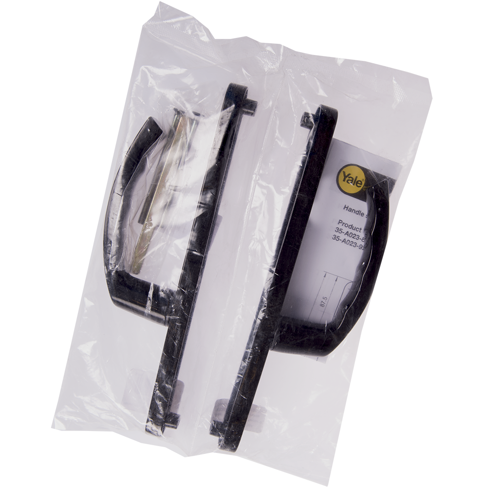 Maner pentru usa PVC cu sild, 2 puncte fixare, negru,  85 mm