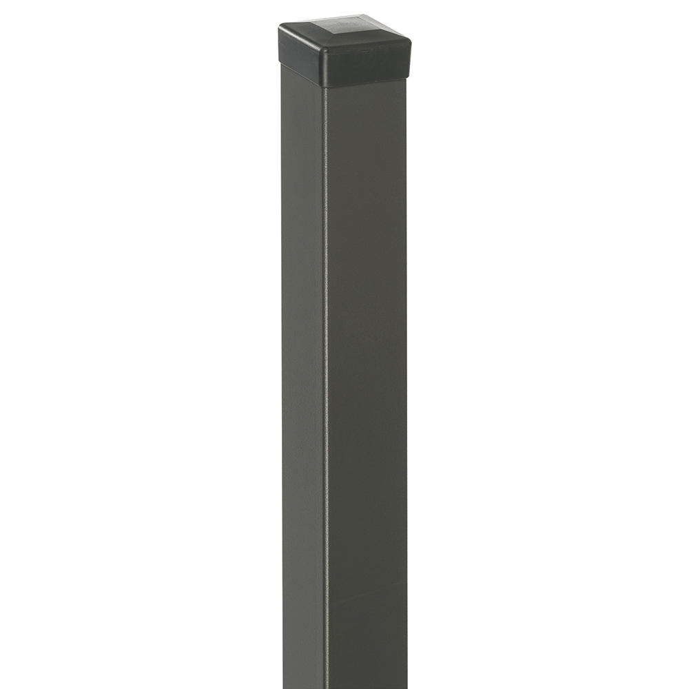 Stalp gard Cristal, otel, patrat, gri antracit, RAL 7016, 2 m, 50 x 50 mm