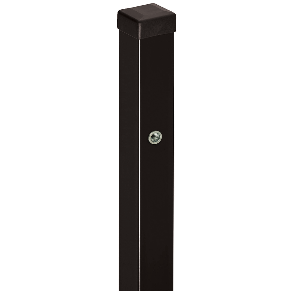 Stalp poarta Tina, otel, patrat, negru, RAL 9005, 2 m, 70 x 70 mm