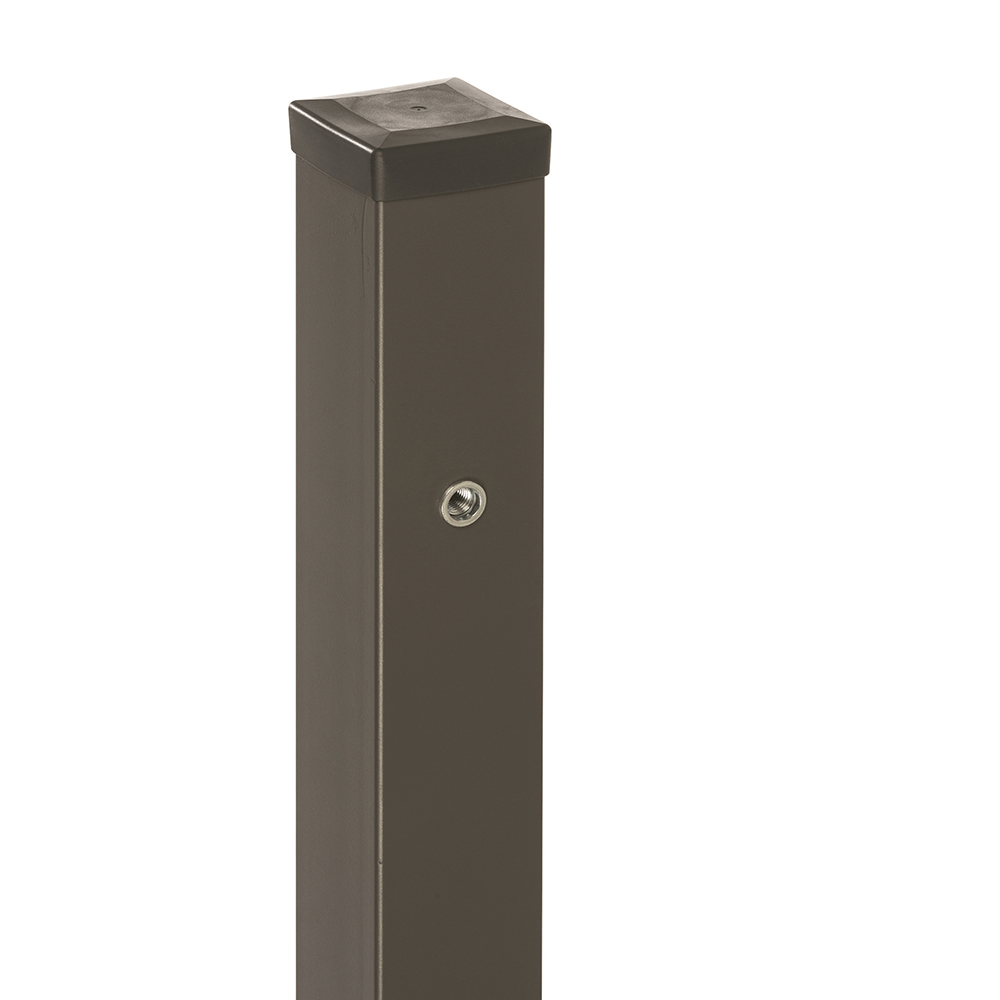 Stalp poarta Cristal, otel, patrat, gri antracit, RAL 7016, 2 m, 70 x 70 mm