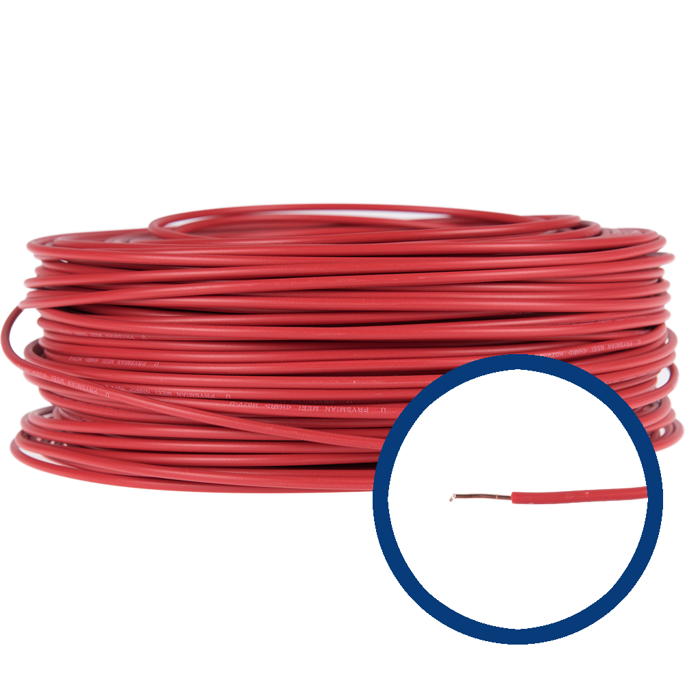 Conductor electric unifilar FY H07V-U, izolatie PVC, 2.5 mmp,50 m, rosu