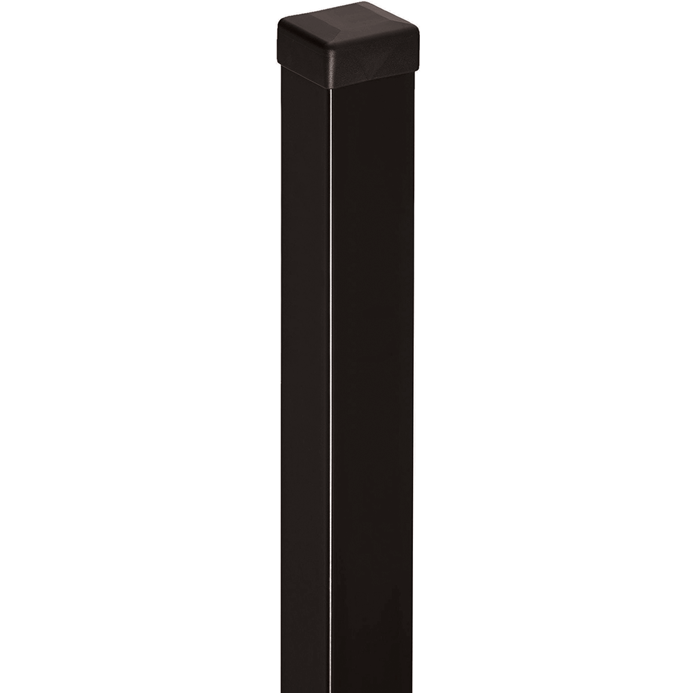 Stalp panou gard Tina, otel, patrat, negru, RAL 9005, 2 m, 50 x 50 mm
