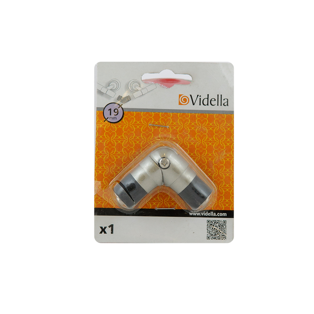 Accesoriu galerie Cesar, conector de colt, satinat, D 19 mm
