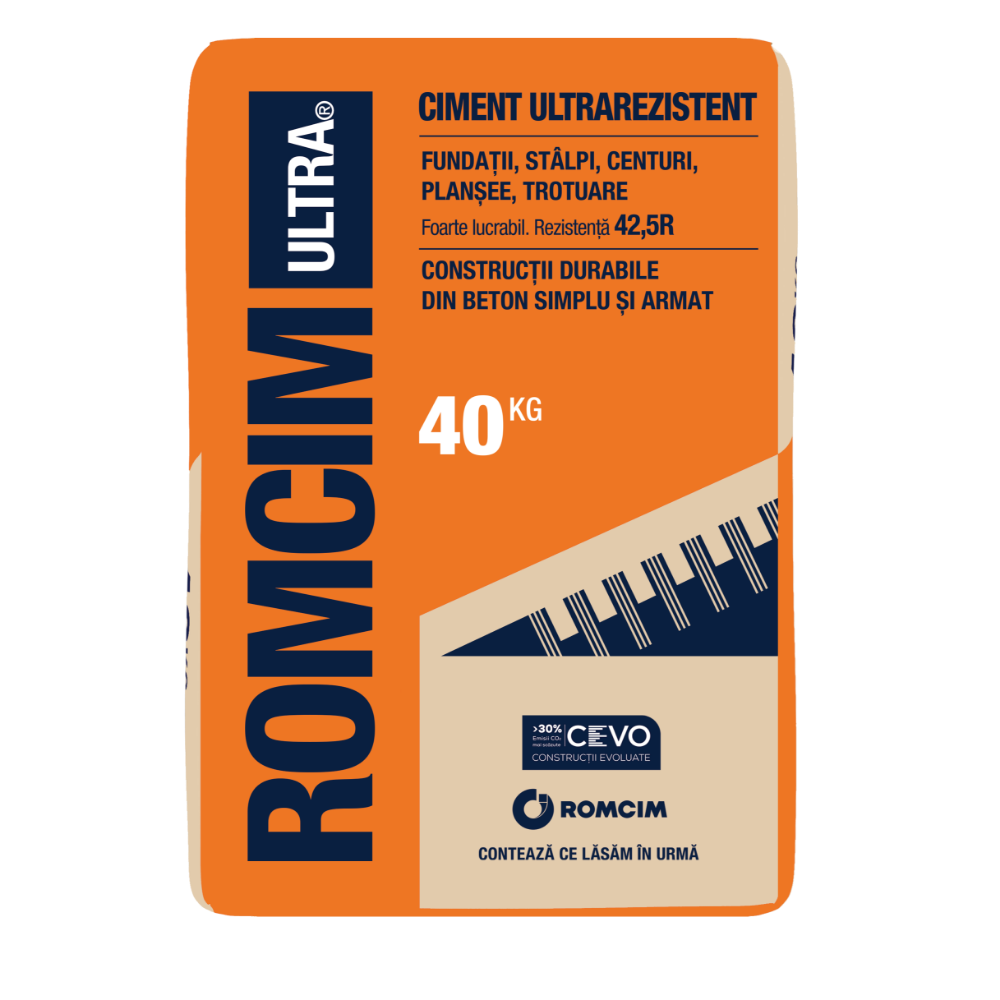 Ciment Romcim Ultra, interior/exterior, rezistenta 42.5 R, 40 kg