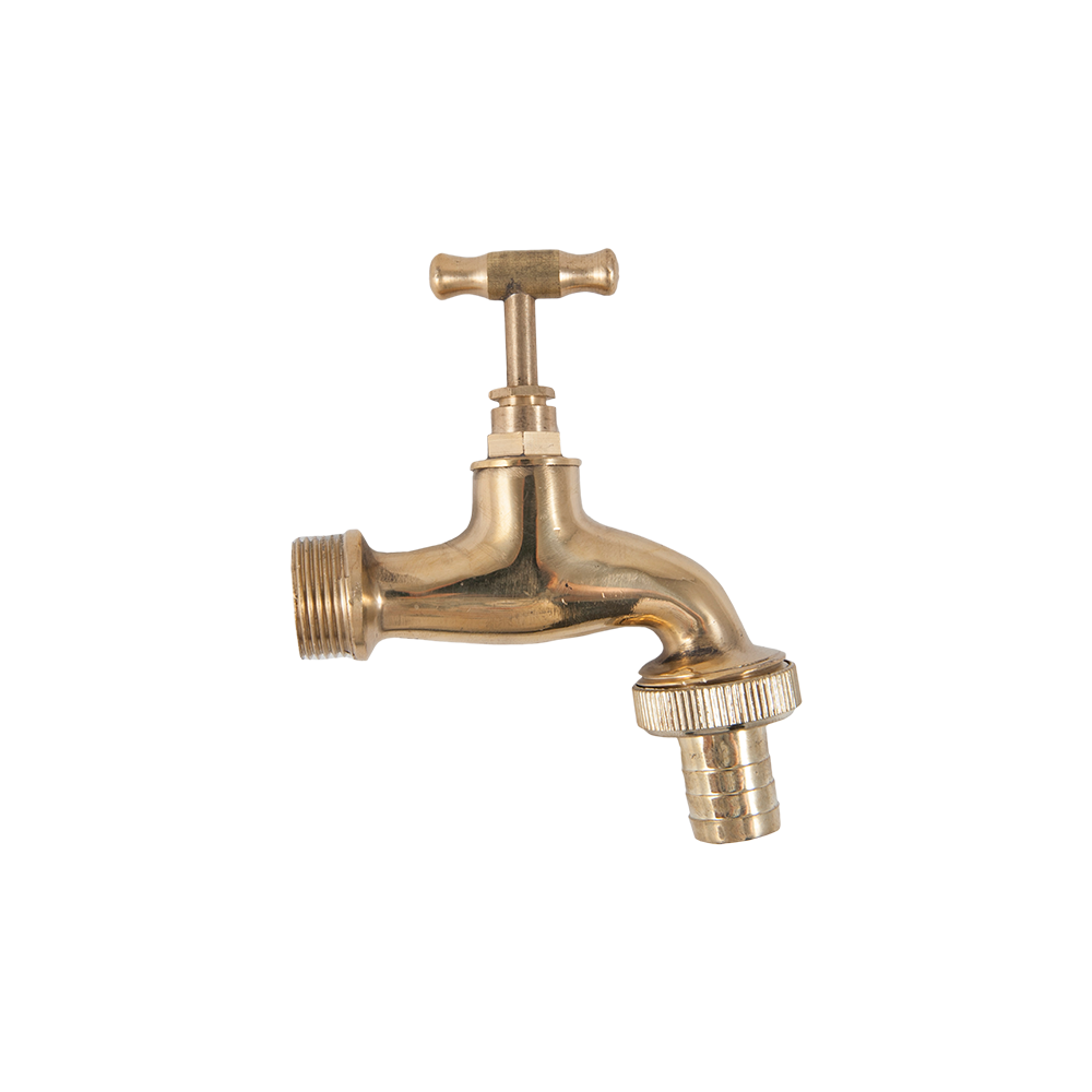 Robinet dublu serviciu, filet exterior-exterior, alama, galben, 3/4-1''