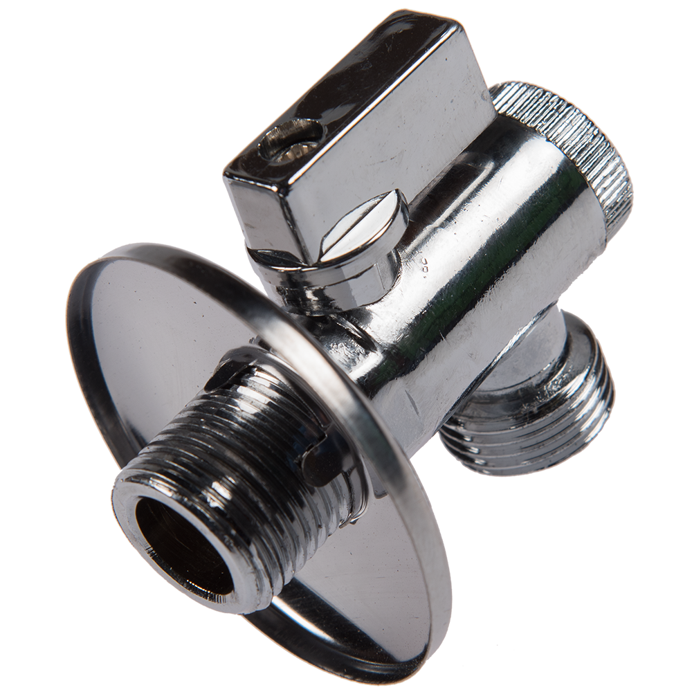 Robinet coltar cu filtru, filet exterior-exterior, zamac, cromat, 1/2'' x 1/2''