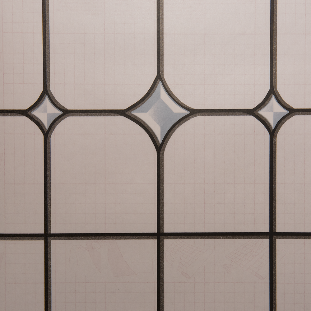 Folie autocolanta vitraliu  61-2290din PVC, model geometric, transparent-bleu, 67.5cm x 15 m