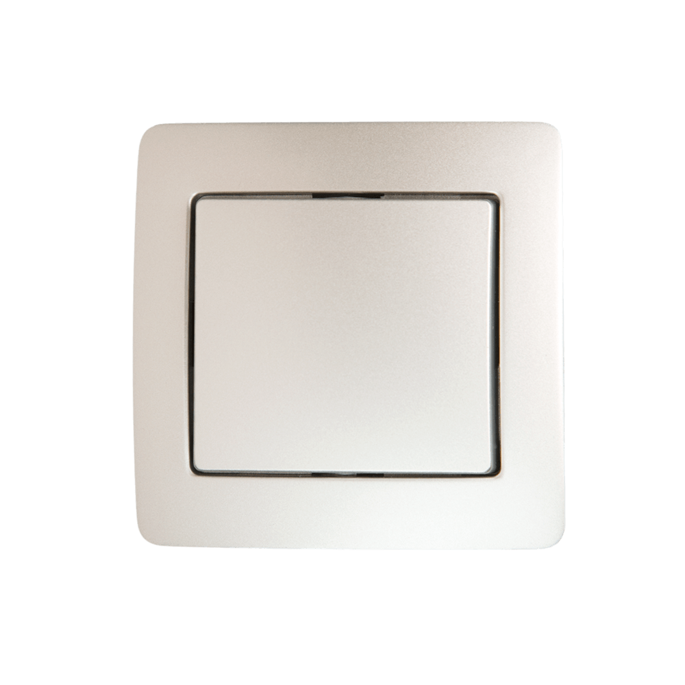 Intrerupator cruce Ekonomik, PVC, argintiu-mat, 80 x 80 x 29 mm
