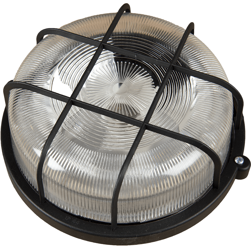 Aplica rotunda cu protectie E27 max 100W IP44 Negru