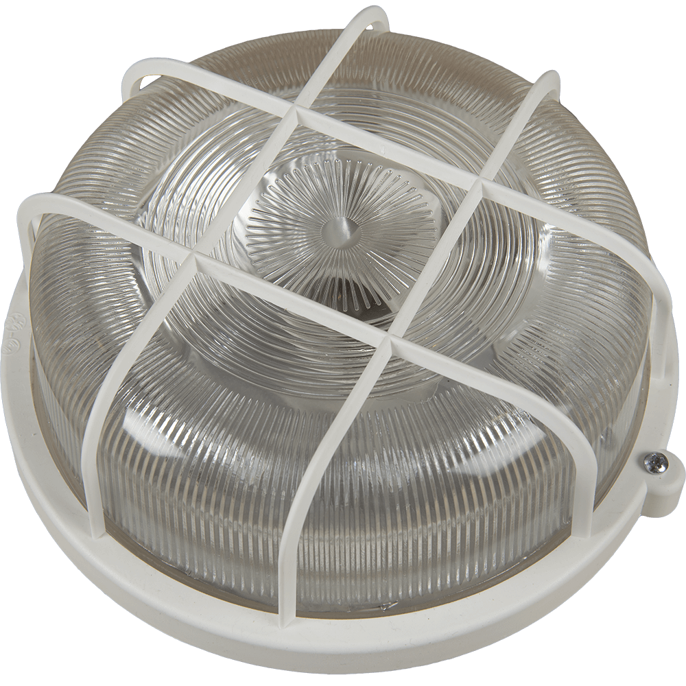 Aplica rotunda cu protectie E27 max 100W IP44 alb