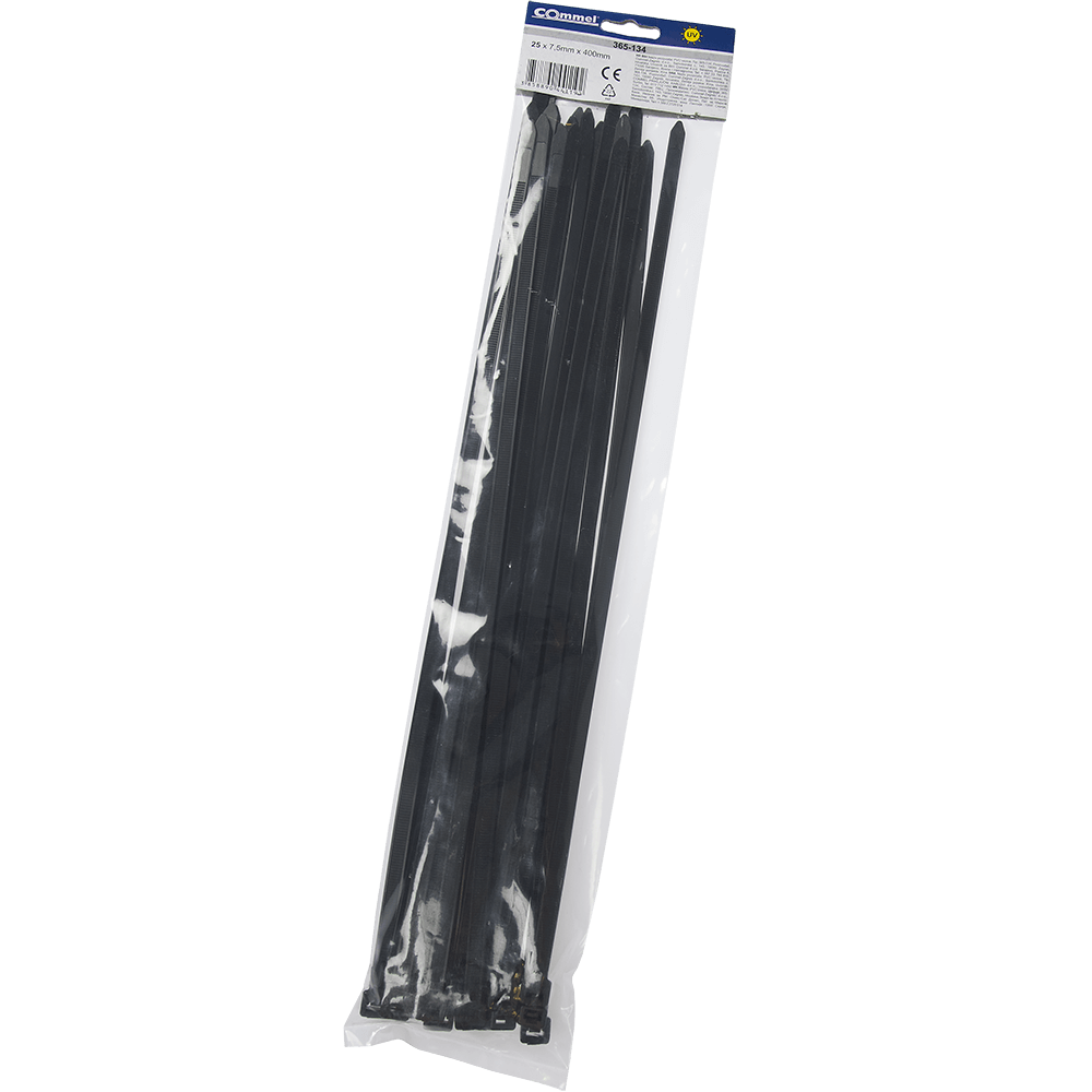 Colier PVC Anco, 7.5 x 400 mm, negru, 25 bucati